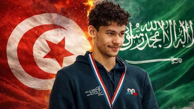 السباح التونسي رامي الرحموني مع السعودية في ناغويا
