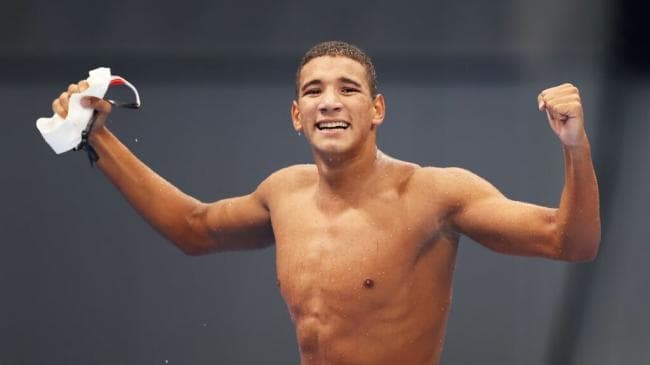 Ahmed Hafnaoui wins three golds in France
