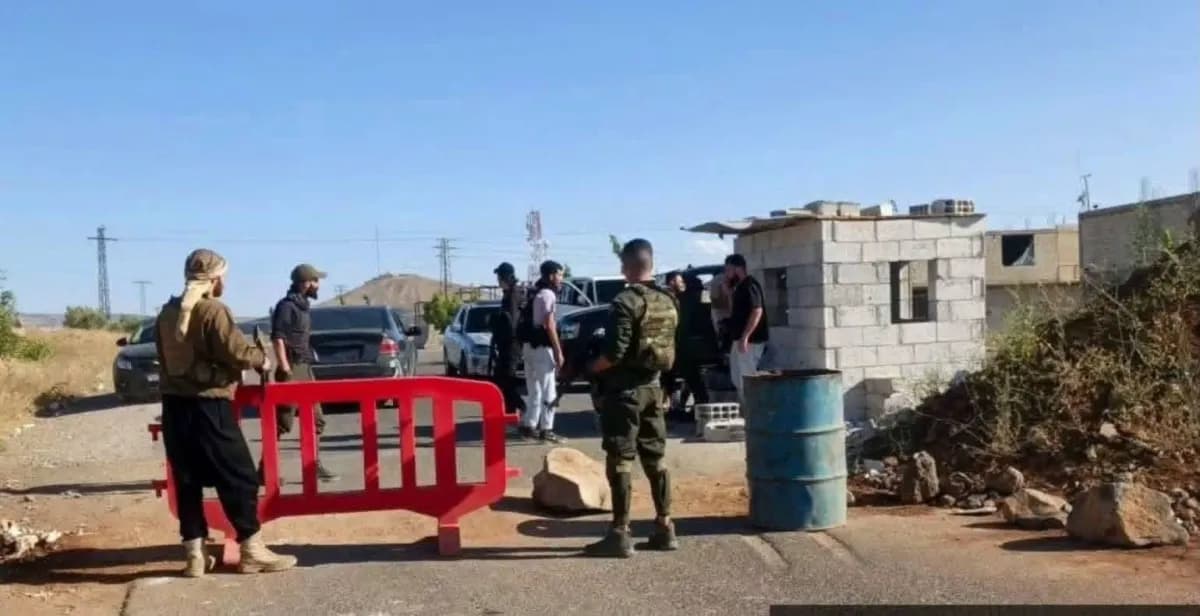 Roadblock on Sweida-Damascus Road Before Exams