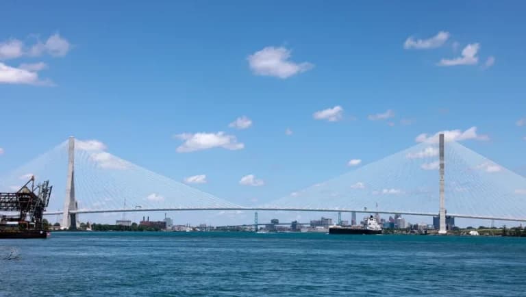 Opening of the "Gordy Howe" international bridge resolves Canada–United States tensions