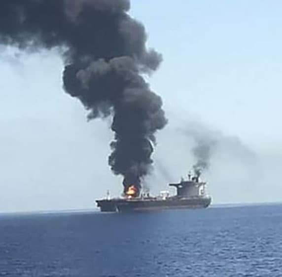British Maritime Ship Hit by Projectile
