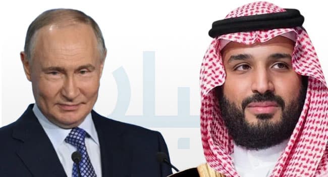 ولي العهد والرئيس الروسي يناقشان تبعات التصعيد