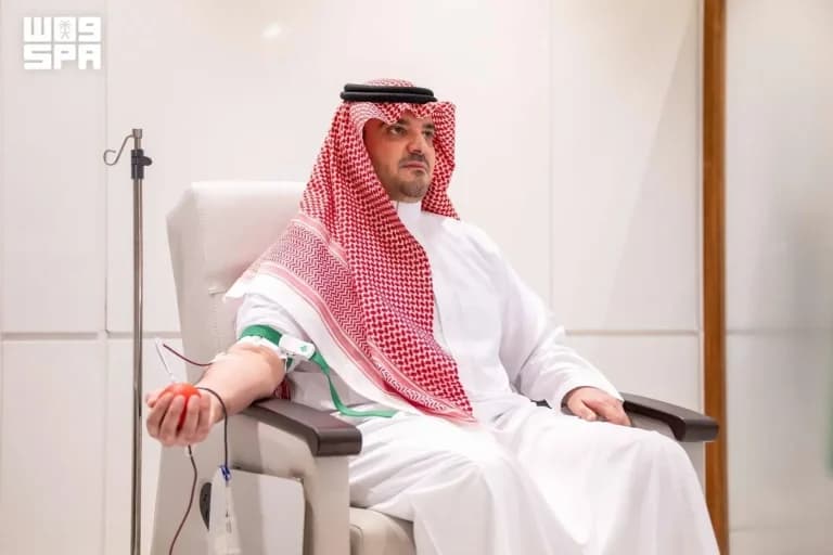 الأمير عبدالعزيز يشكر القيادة على حملة التبرع للدم 2026