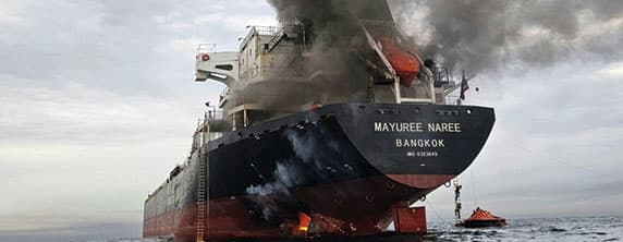 Unidentified projectile strikes tanker