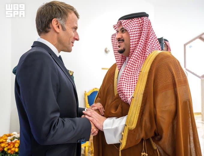 French president visits Riyadh with local official