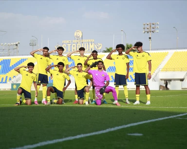 Cristiano Ronaldo Jr. Salutes with Al Nassr Youth