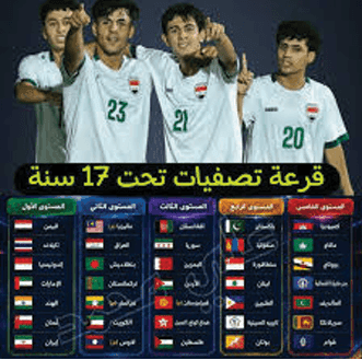 العراق يتواجد في المجموعة الثانية بتصفيات كأس آسيا تحت 17 عاماً