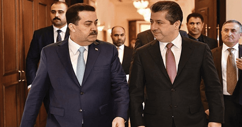 Al-Sudani and Barzani Talk Federal-Regional Ties