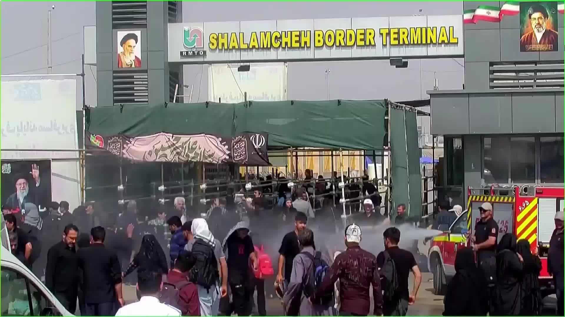 Iranian and international visitors gather at Shalamjah border for Arbaeen pilgrimage