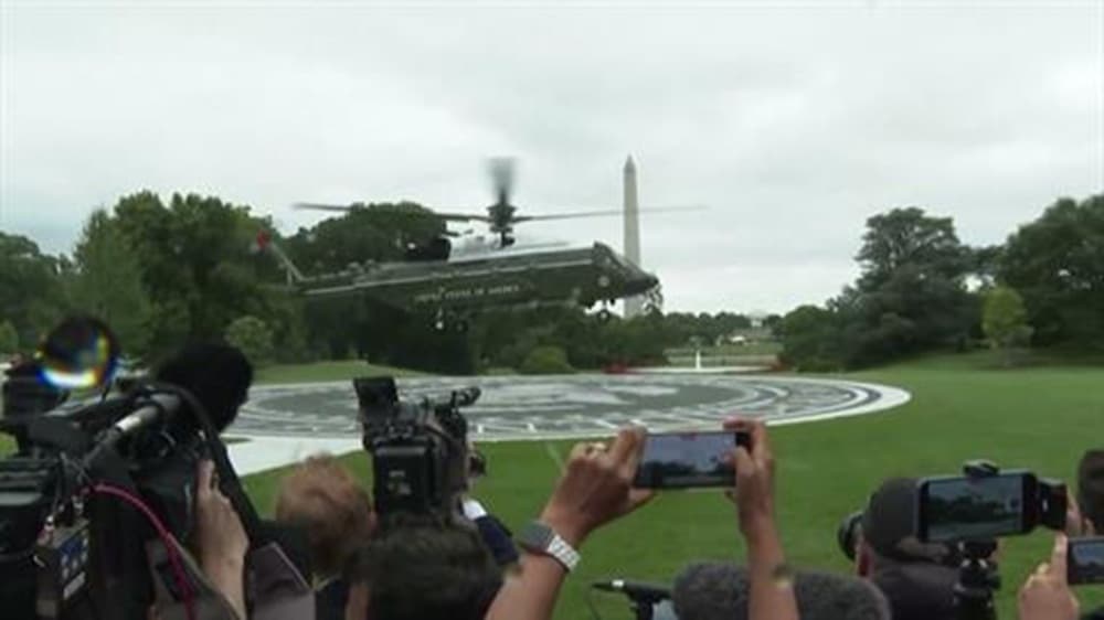 Trump Opens New White House Helipad