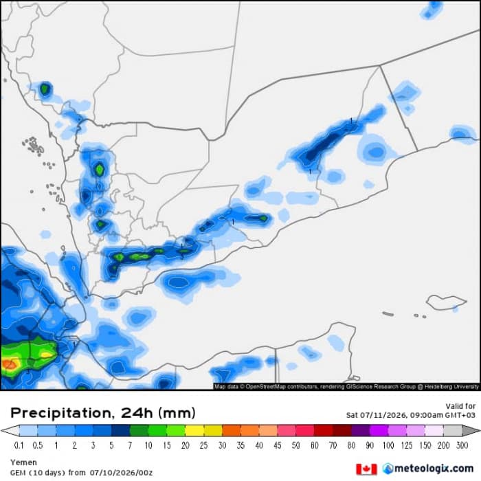 Heavy rains warning issued for Lahj, Abyan, and Shabwa governorates