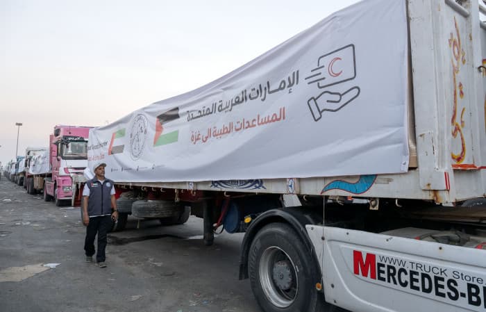 Five Emirati aid convoys reach Gaza