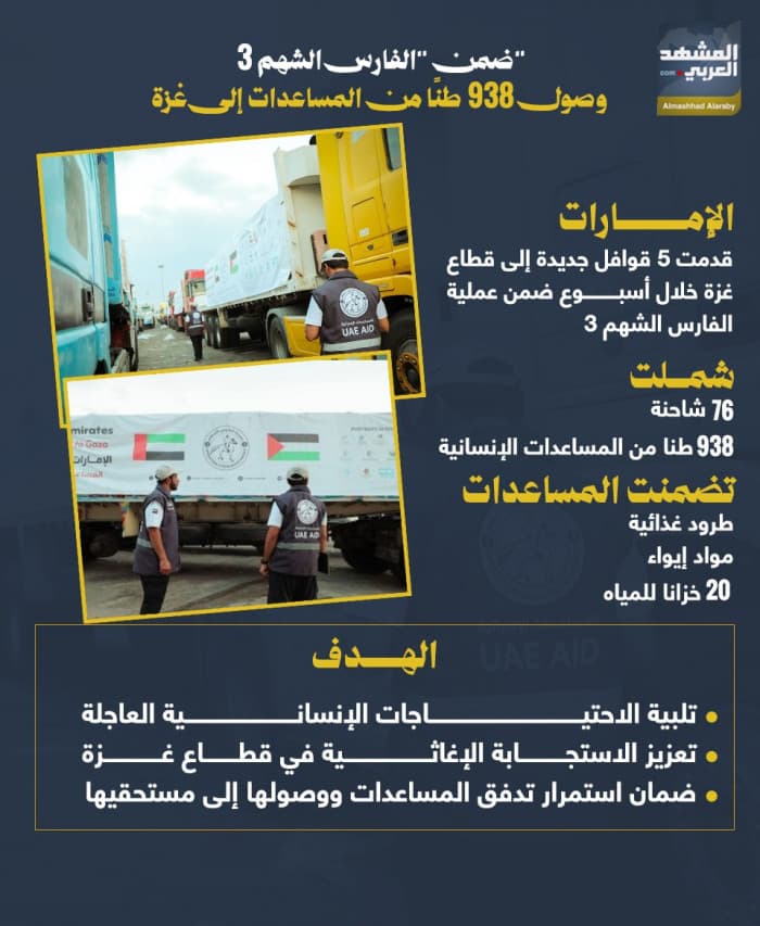 938 أطنان مساعدات تصل إلى غزة