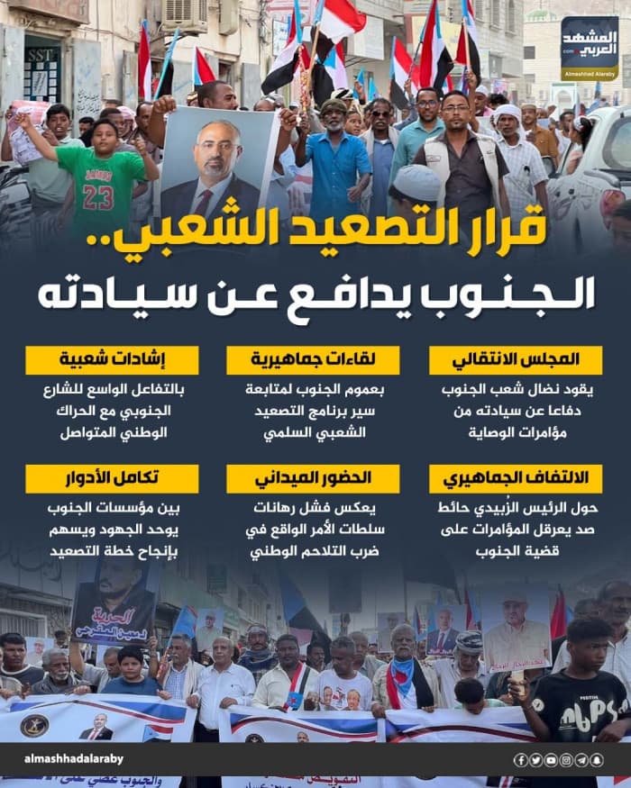 الجنوب يتصدى للتصعيد الشعبي
