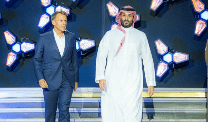 Mohammed bin Salman and Macron at ESWC Final