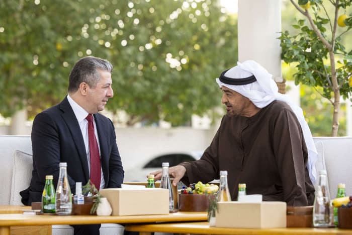 إمام الإمارات يلتقي برئيس حكومة كردستان