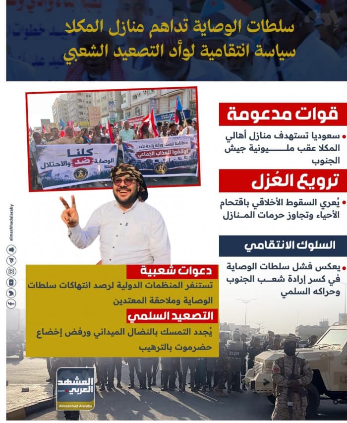 سلطات الوصاية تداهم منازل المكلا لوقف التصعيد الشعبي