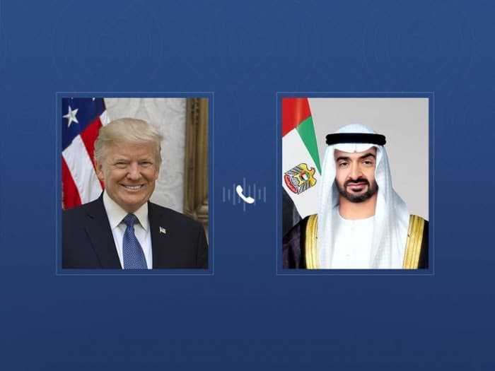 محمد بن زايد وترامب يناقشان التعاون في الشرق الأوسط