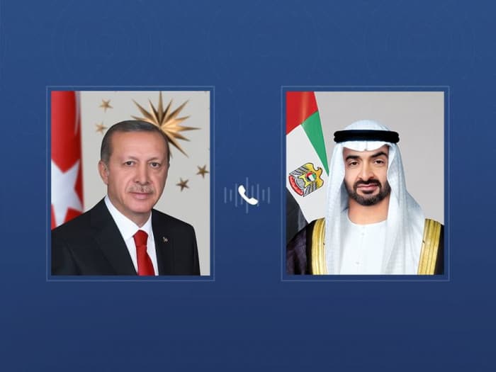 رئيس الإمارات وتركيا يناقشان التطورات