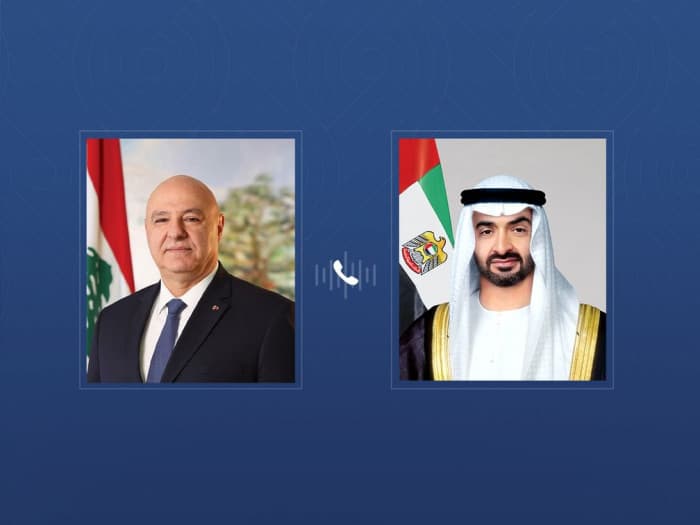 رئيس الإمارات يتلقى مكالمة من لبنان