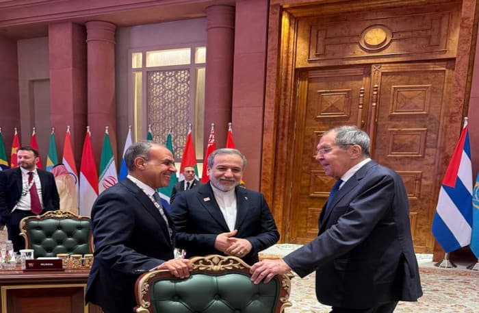وزير الخارجية المصري يلتقي بنظيريه الروسي والإيراني
