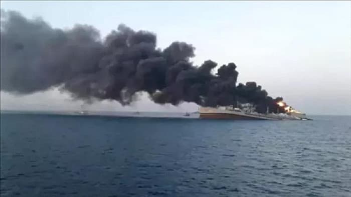 Fire on vessel near Mykonos