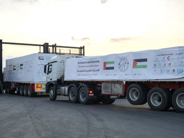 Three Emirati aid convoys arrive in Gaza