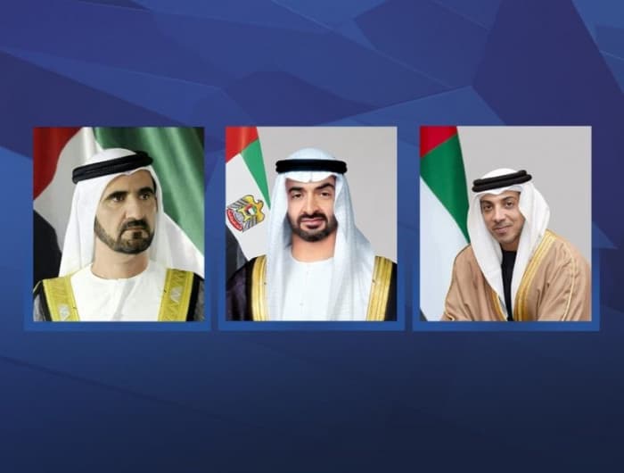 Mohammed bin Zayed and deputies greet German President on Unity Day