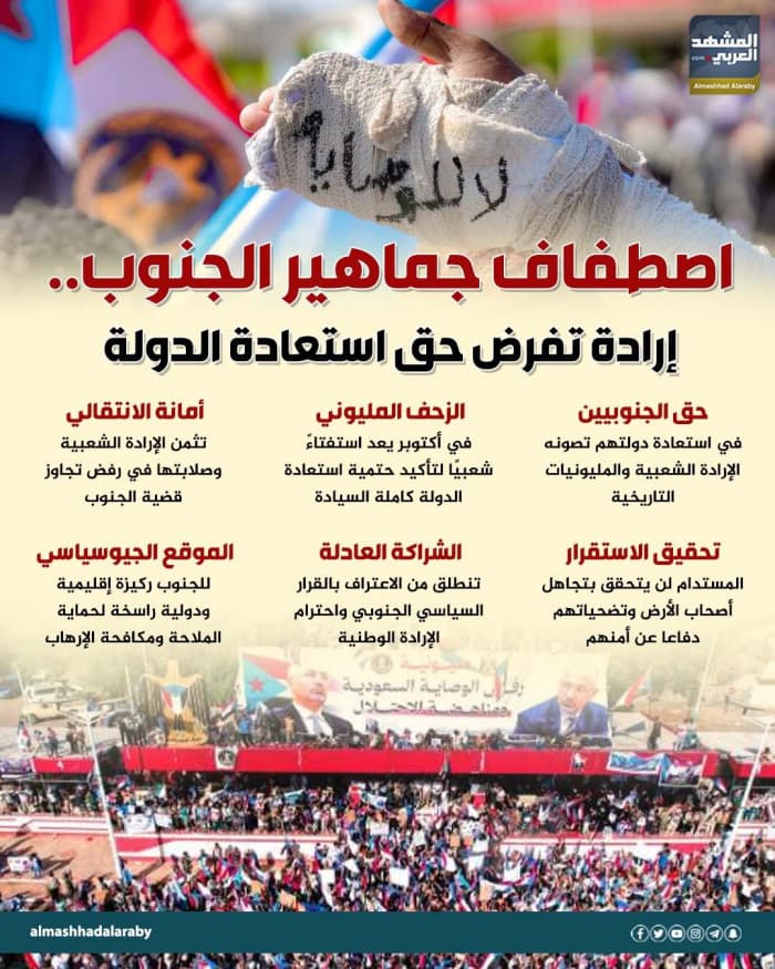 اصطفاف الجنوب يدعو لاستعادة الدولة