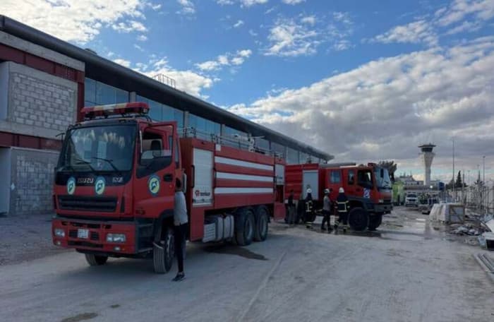 حريق بمطار دمشق إثر عطل فني
