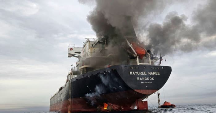 Ship struck off Lavan Island
