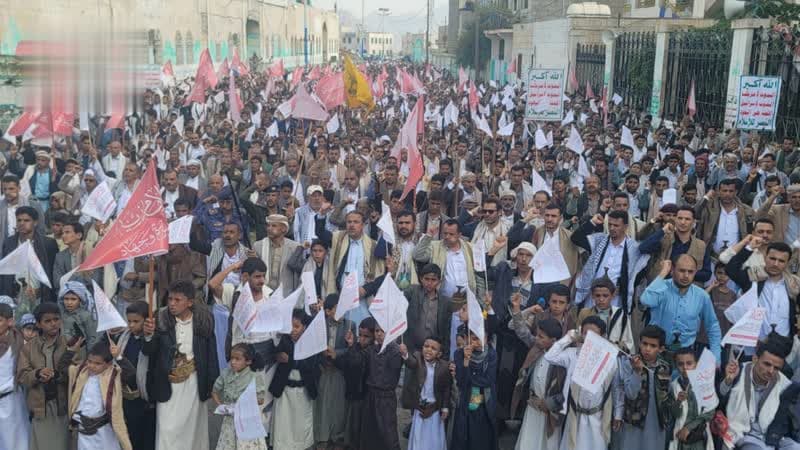 مسيرات جماهيرية في حجة بذكرى استشهاد الإمام زيد وتأييدا لبيان القوات المسلحة