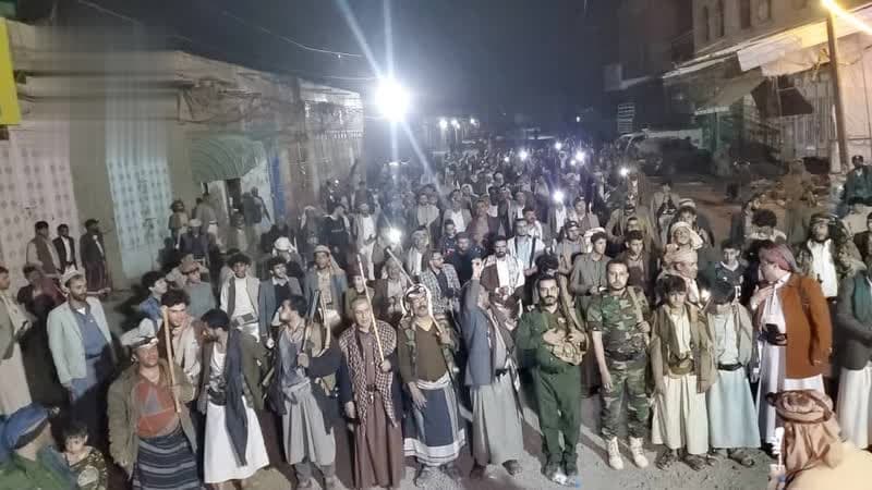 Shibam Kawkaban march supports blockade against Saudi navigation