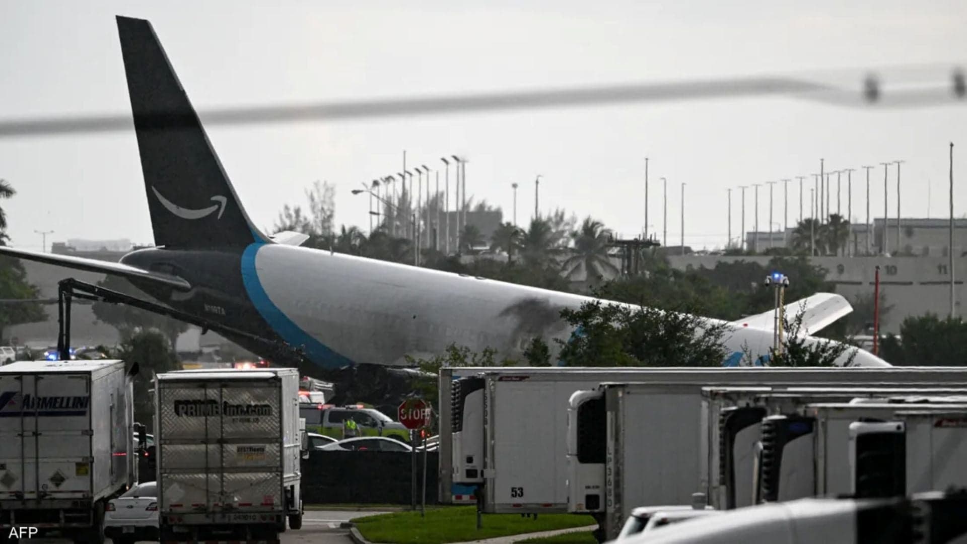 Amazon cargo plane crash footage