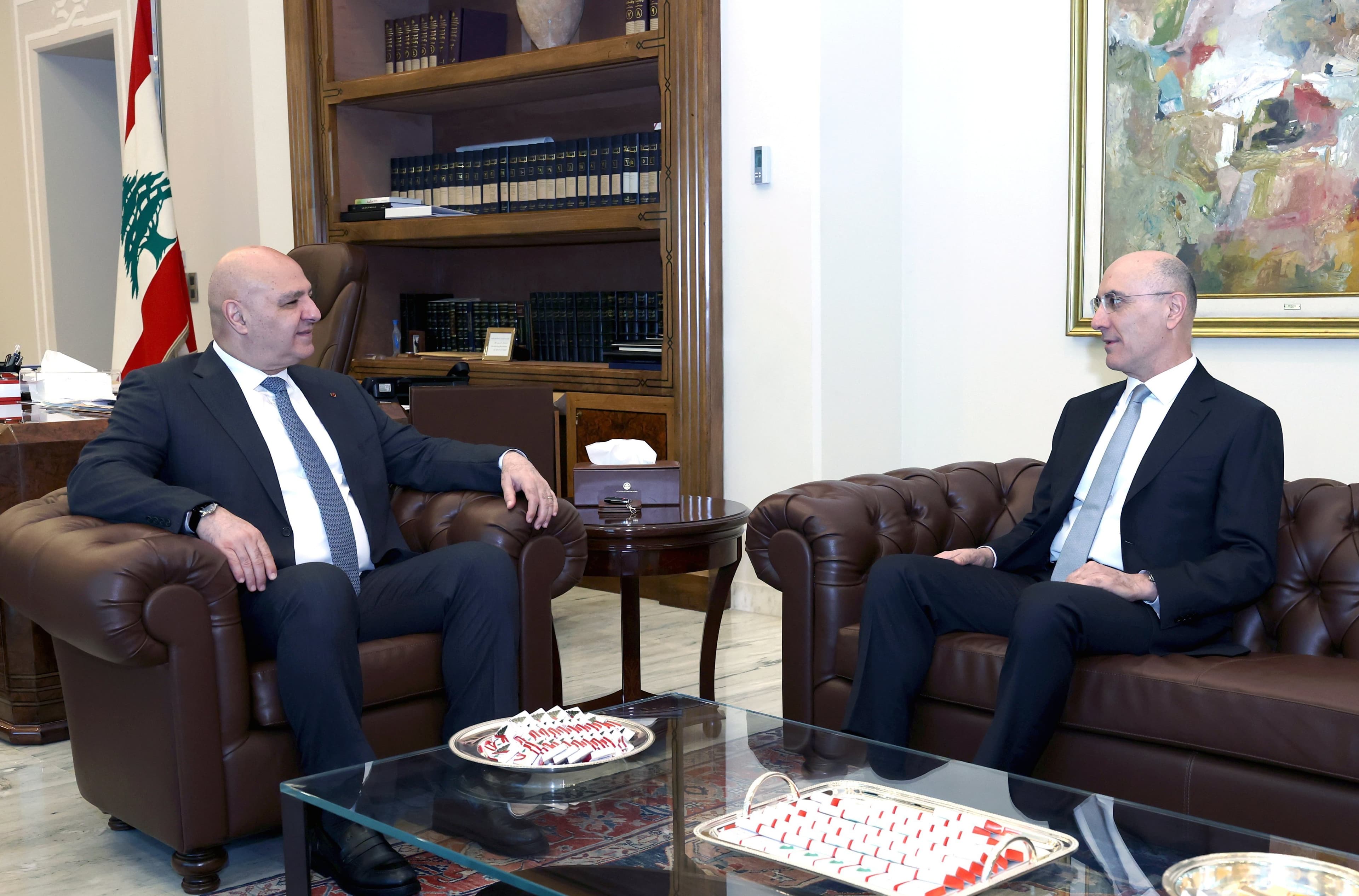 Aoun explores support strategies with Al-Hjar for Paris Conference