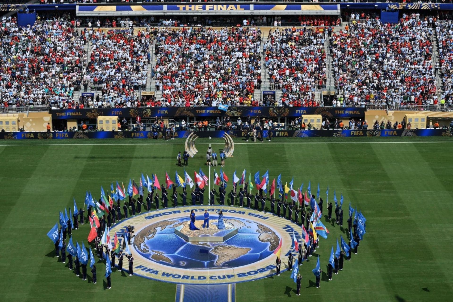 Argentina's anthem played loudly, Spain's did not