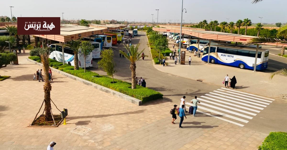Young people stopped at Marrakech bus station