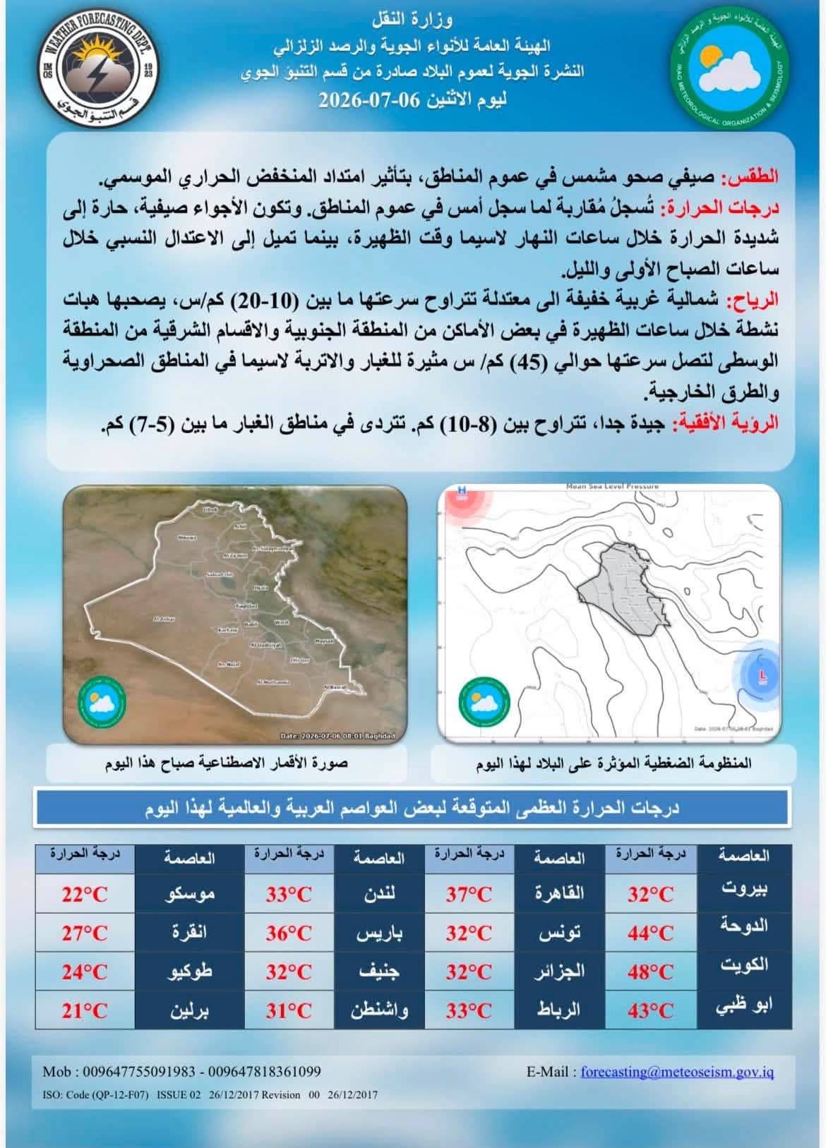 طقس العراق يظل مشمسا وحرارته تتصاعد