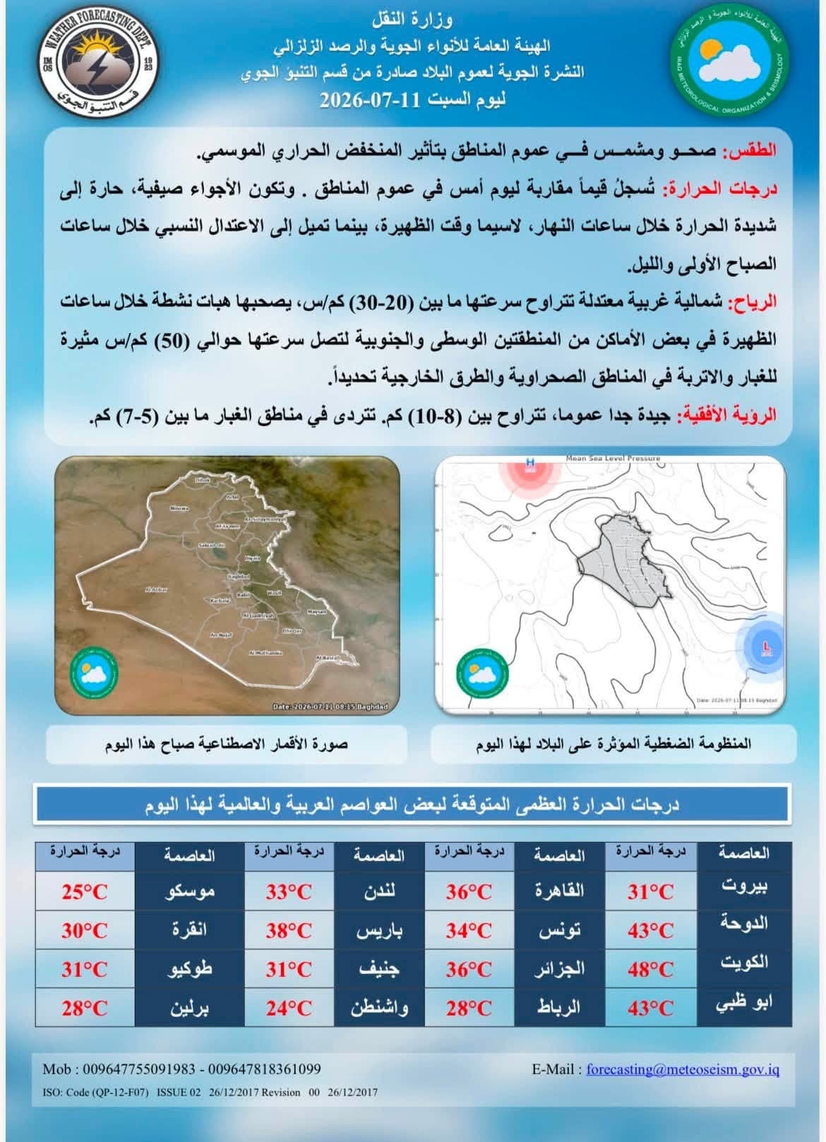 طقس ساخن وحرارة مرتفعة تتأثر بمنخفض حراري موسمي في العراق