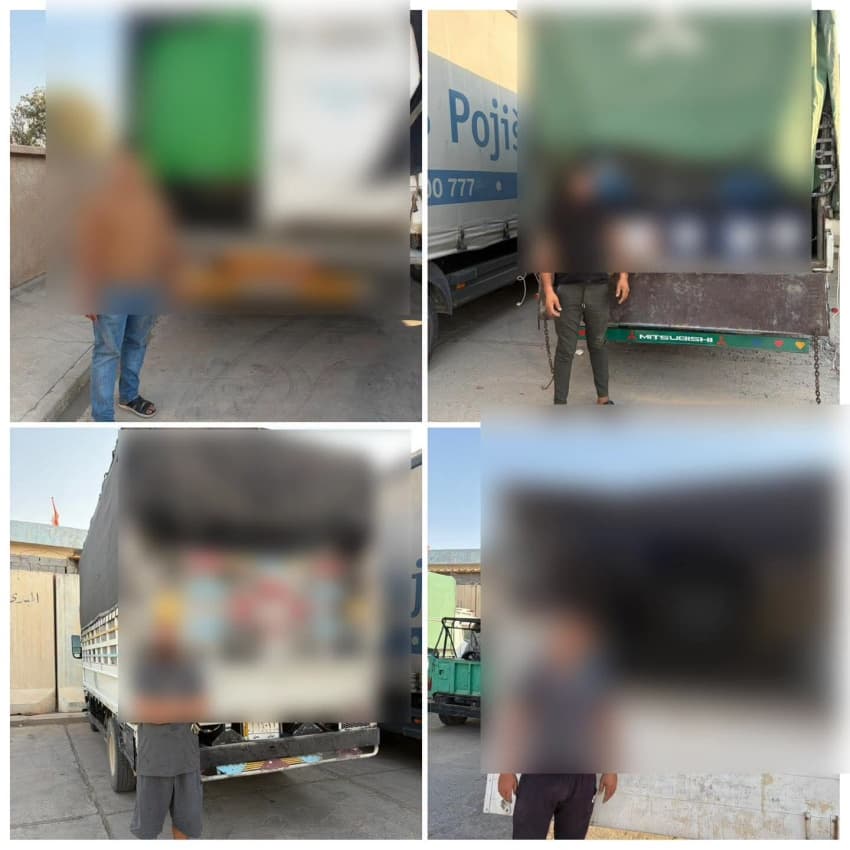 ضبط أربعة شاحنات وتهريب مواد ممنوعة في ديالى