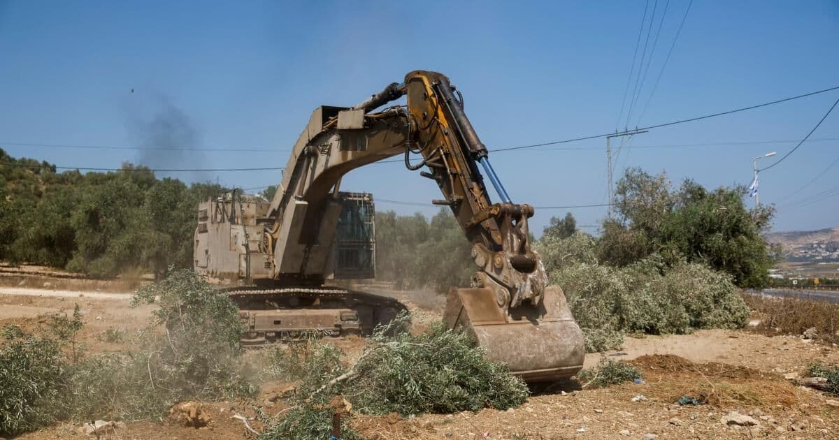 Occupation forces destroy land near Ramallah