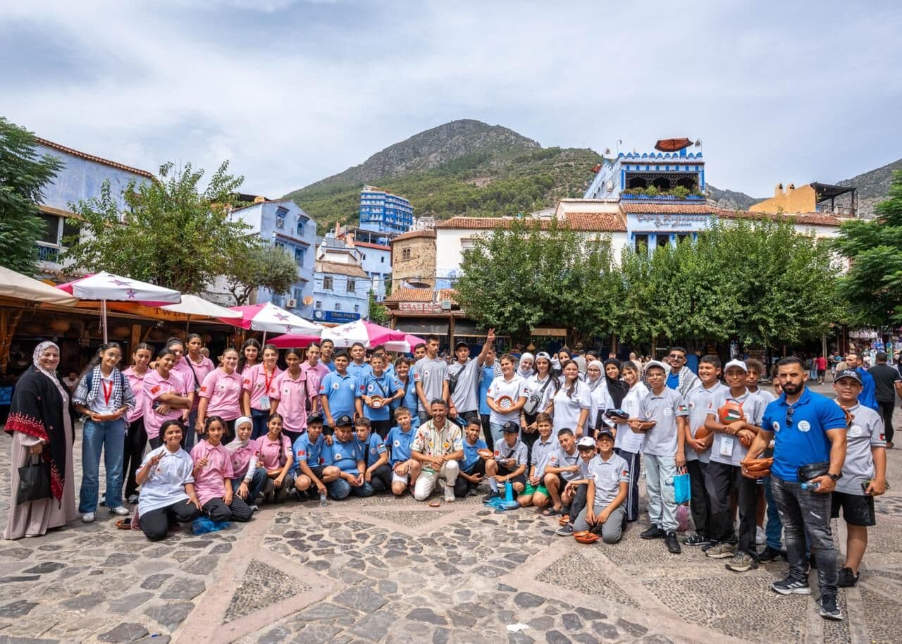 Jerusalem children visit Chefchaouen landmarks