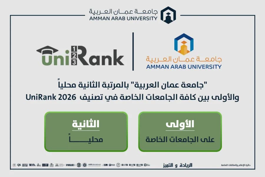 عمان العربية تتصدر الجامعات الخاصة في تصنيف UniRank 2026