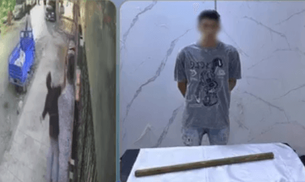 عامل يكسر كاميرات بعصا في البساتين