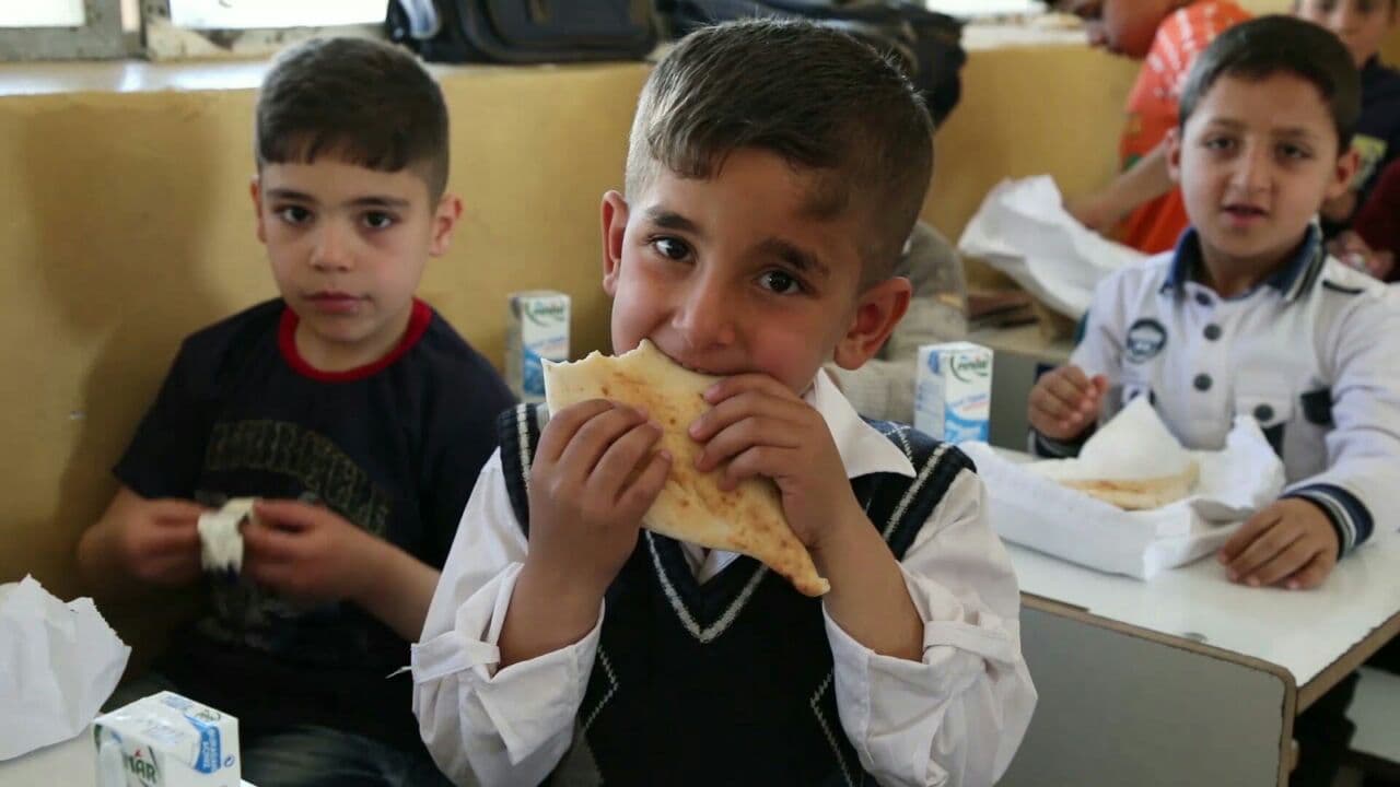 Preparing school meals for children
