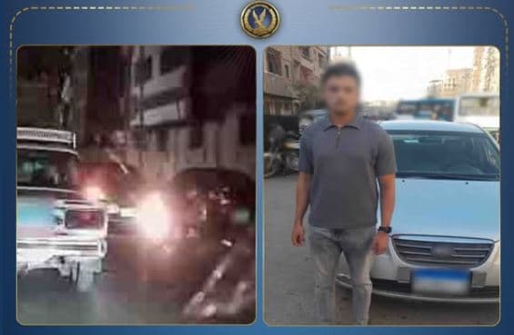 طالب يقياد عكس الاتجاه في القاهرة