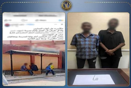 Two workers caught using ice outside Giza school