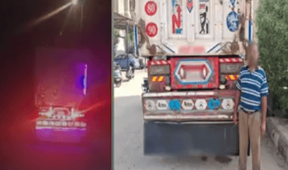 سائق نقل يثبت كشافا خطرا في الجيزة