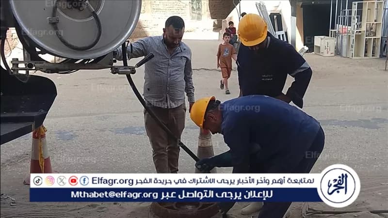 مياه أسيوط تواصل تطهير شبكات الصرف