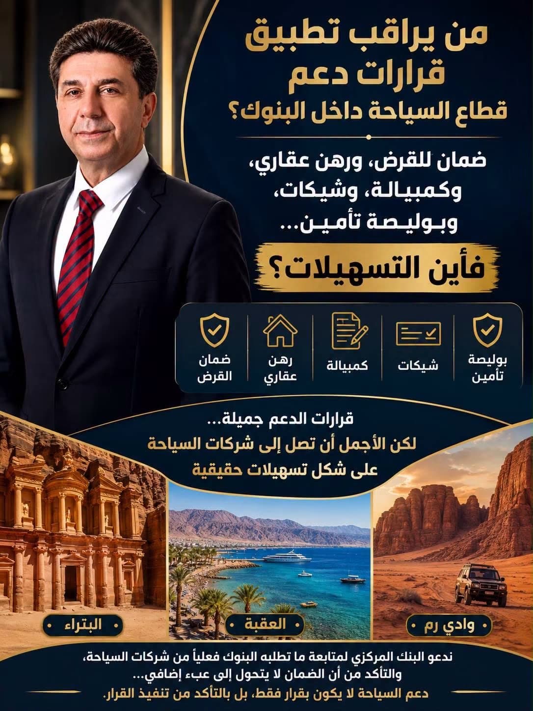 من يراقب تنفيذ دعم سياحة البنوك